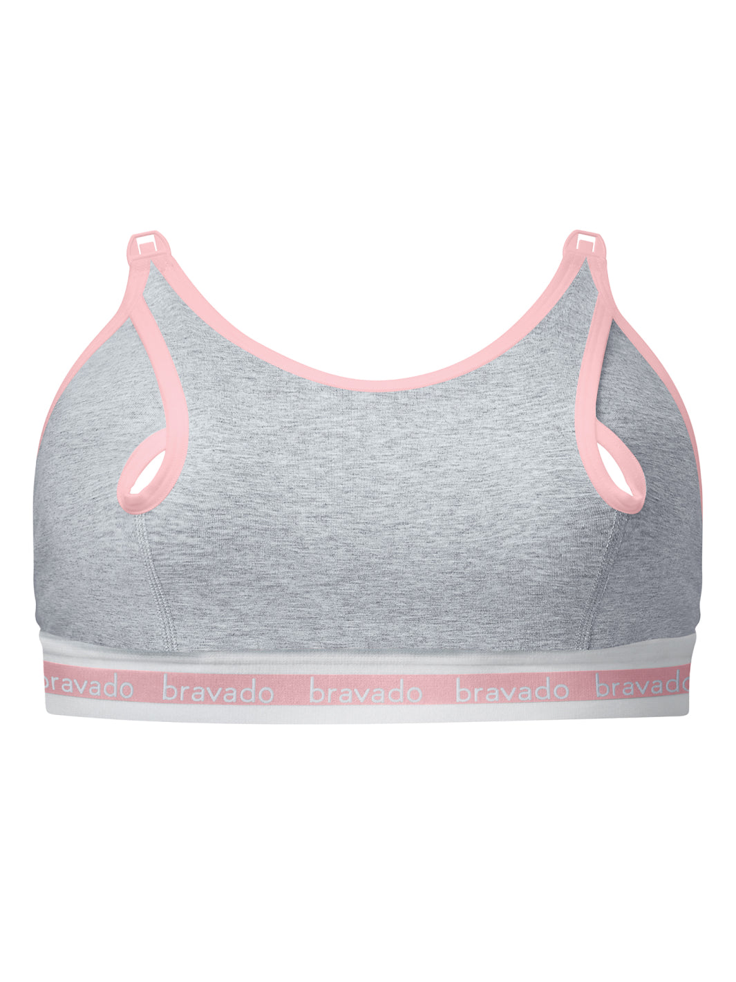 Front Open Nursing Bra, Pink and Grey
