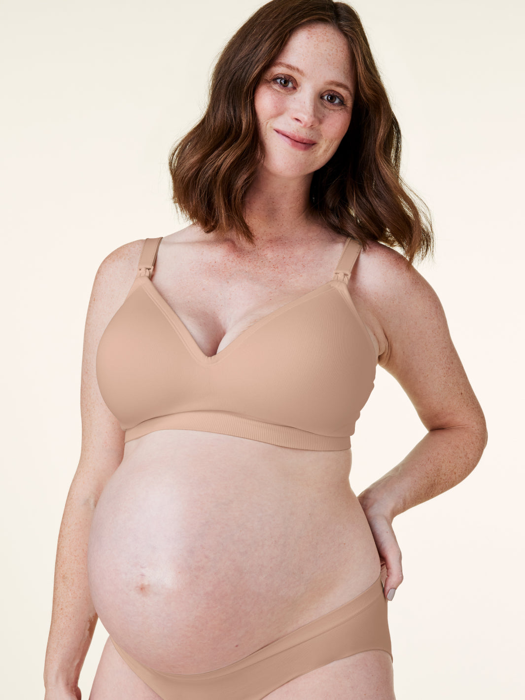  ZYLDDP Nursing Bra Women's Full Cup Lightly Lined Plunge  Underwire Maternity Postpartum Bra， Comfortable Soft Sleep Bra (Color :  Apricot, Size : 34G) : Clothing, Shoes & Jewelry